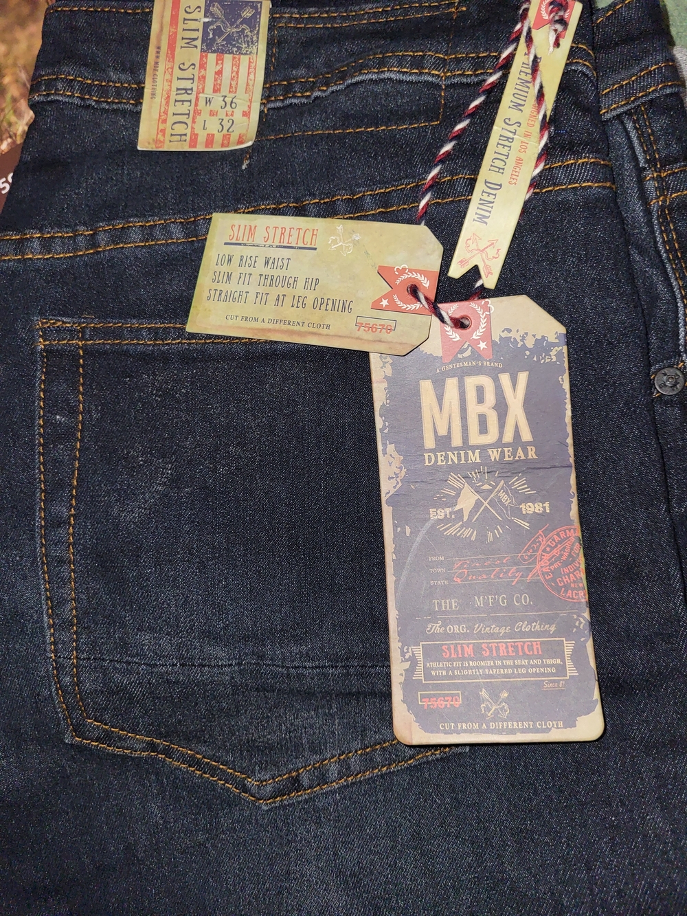 Jeans MBX Slim Stretch Men’s Jeans - Dark Indigo Blue